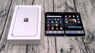 Microsoft Surface Duo  Unboxing and First Impressions [upl. by Skipp]