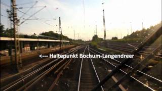 Ruhrpott aus Lokführersicht  Dortmund  Bochum  WanneEickel auf 1852  HD [upl. by Bailar802]