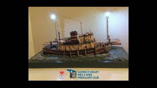 Revell 1108 Harbour Tug Boat with scratch built harbour  lights and water base [upl. by Lareine647]