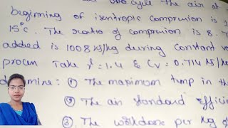 Otto cycle problems ll problem on otto cycle ll Constant Volume cycle problems l Air standard cycles [upl. by Ayocat]