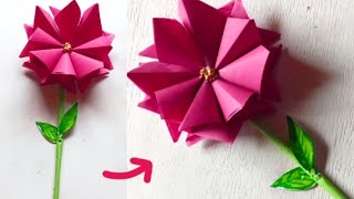 Paper Flower  Paper Crafts Best Flowers 🌺 Making  Unique Flower ldea craft diy viral [upl. by Alahsal]