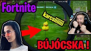 BÚJÓCSKA A LÁNYOKKAL FORTNITEban   KARCSI A KACSA LETTEM   Fortnite Prop Hunt [upl. by Llirret790]