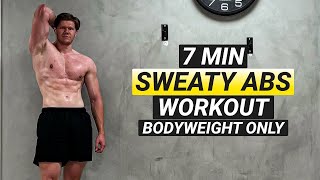 7 MIN SWEATY ABS WORKOUT BODYWEIGHT ONLY FOLLOW ALONG [upl. by Letnuahc]