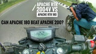 APACHE RTR 200 4V vs APACHE RTR 180  Top End  Highway battle  Bareilly Vlogger [upl. by Fitz514]