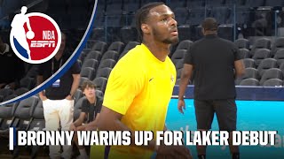 Bronny James warms up for his Summer League debut with Lakers  NBA on ESPN [upl. by Atiral]