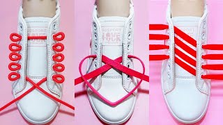 How to tie Shoelaces Top 30 creative shoes lace styles viral [upl. by Imarej583]