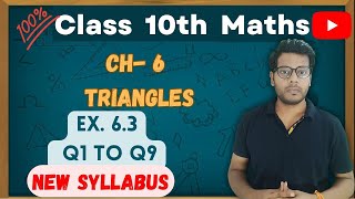 Class 10th Maths  Chapter 6  Triangles  Exercise 63  Q1 to Q9  Solutions [upl. by Domash]