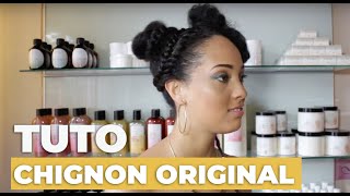 Tuto coiffure Comment faire un Chignon Afro original [upl. by Atinav]