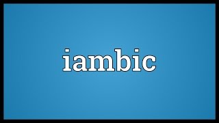 Iambic Meaning [upl. by Solokin310]