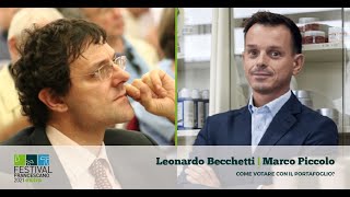 Leonardo Becchetti e Marco Piccolo  Come votare con il portafoglio [upl. by Nnyladnarb]