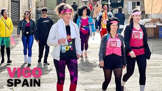 Dia de Carnaval na Espanha  Vigo Walking Tour 4K [upl. by Annaierb]