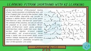 Pitman Shorthand  Exercise No150 Dictation 65 WPM  KZ Learning [upl. by Arundel]