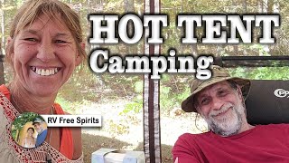 Hot Tent  1st Experience sleeping with our Winnerwell Nomad Wood Stove [upl. by Pathe]