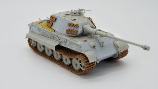 【HOBBYBOSS 84530】135 虎王坦克波尔舍炮塔素组 German SdKfz182 King Tiger quotPorsche Thrretquot wZimmerit [upl. by Aisatsana]