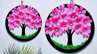 Paper Tree wall hanging craft  Paper craft for home decoration  Diy paper flower wall decoration [upl. by Liss]