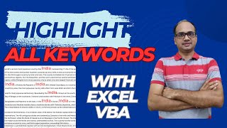 Highlight all keywords using Excel VBA [upl. by Debbi349]