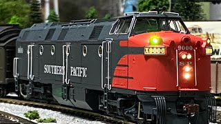 SOUTHERN PACIFIC 9000 PUTTING ON A LITTLE HORN SHOW  New KM ML4000 from PIKO  HO Scale Trains [upl. by Ahseena388]