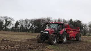 Case Puma 155 straightpipe muck spreading 2019 [upl. by Rosenkranz395]