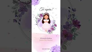 INVITACION VIRTUAL PARA PRIMERA COMUNION CON PLANTILLA GRATIS [upl. by Daphie]