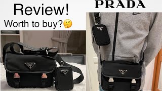 Prada ReNylon and Saffiano Shoulder bag Review Is it worth to buy [upl. by Annauqaj]