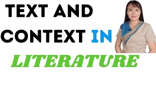 TEXT AND CONTEXT IN LITERATURE [upl. by Acisej]