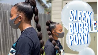 Sleek Bubble Ponytail With Braiding Hair [upl. by Elesig]