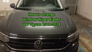 How to Change Window Wiper Blades on a 2018  2024 VW Tiguan Trick to Lift the Wiper Arm Included [upl. by Annahs965]