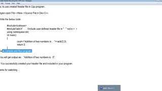 To create header file in C using Dev CPP [upl. by Hselin]