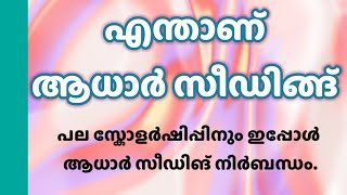 Aadhaar seeding  What is aadhaar seeding in malayalam [upl. by Gorrono]