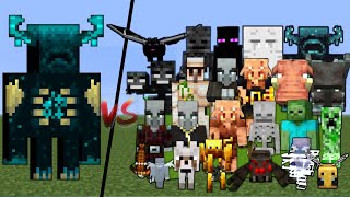 Warden vs Every mob in Minecraft Bedrock Edition Minecraft Mob Battle [upl. by Asilef318]