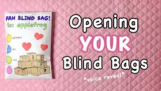 opening fan blind bags ✨  voice reveal  applefrog [upl. by Ahsital]