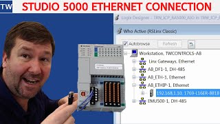 Allen Bradley Controllogix Compactlogix Ethernet Connection Studio 5000 [upl. by Hamel]