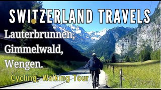 Switzerland Lauterbrunnen Gimmelwald Wengen cycling and walking tour May 2022 [upl. by Modesty]