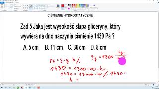 ciśnienie hydrostatyczne zad 5 [upl. by Vi]