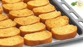 Homemade Toast Biscuit Milk Rusk Recipe by Tiffin Box for kids  Sweet Bread Rusk Tea rusk Recipe [upl. by Yee22]