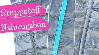 Steppstoff nähen  Nahtzugabe verarbeiten mit Falzgummi oder Kappnaht  DIY Nähanleitung  mommymade [upl. by Shurlocke]