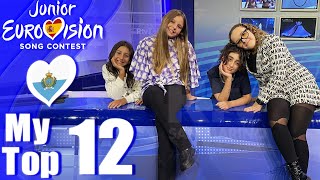 Junior Eurovision 2024 My Top 12 So Far New 🇸🇲 [upl. by Quinby274]