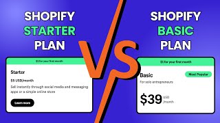 Shopify Starter VS Basic Plan Detailed Comparison  Store Examples [upl. by Lehsreh43]