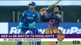 IPL 2022  MI VS KKR  MATCH 14  FULL MATCH HIGHLIGHTS [upl. by Torto563]