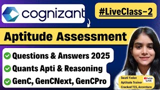 Cognizant Aptitude Questions amp Answers  Live Class2  Cognizant Aptitude Assessment 2025 [upl. by Soren]