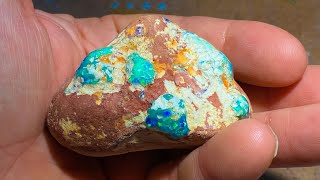 Uncut gem opal cluster in sandstone Lets see what’s inside [upl. by Nmutua]