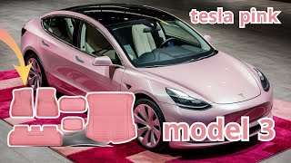 Tesla Pink Model 3 Accessories Highland Mats [upl. by Aulea811]