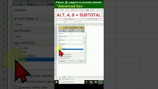 How to Subtotal Data with Keyboard Shortcuts in Excel  Excel Tutorial shortsfeed exceltips excel [upl. by Jamison]