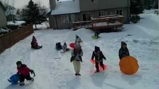 snow sledding with kids  woodbury mn [upl. by Currie]