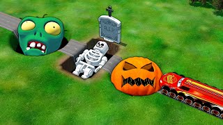 Mega Halloween Zombie amp Skeleton amp Pumpkin Pit Vs McQueen amp Pixar cars BeamNG drive Compilation [upl. by Llednar256]