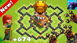 Clash Of Clans  New Update  TH7 Farming base 3 air defense ANTI EVERYTHING  TH7 Trophy Base 2016 [upl. by Amerd341]