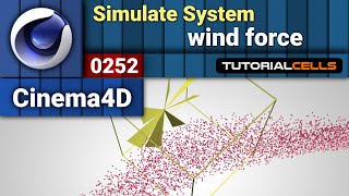 0252 Simulation system  wind force  in cinema 4d [upl. by Odrawde152]