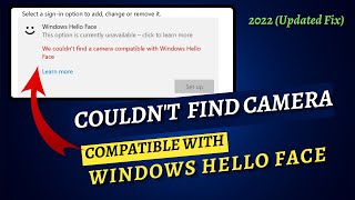 We Couldnt find a Camera Compatible with Windows Hello Face  Option is Currently Unavailable [upl. by Aziaf155]