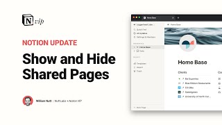 Notion Update Display and Hide Shared Pages [upl. by Ferullo]