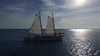 Schooner IBIS by Reuel Parker Sailing in the Exumas Filmed w DJI Phantom [upl. by Audrie]